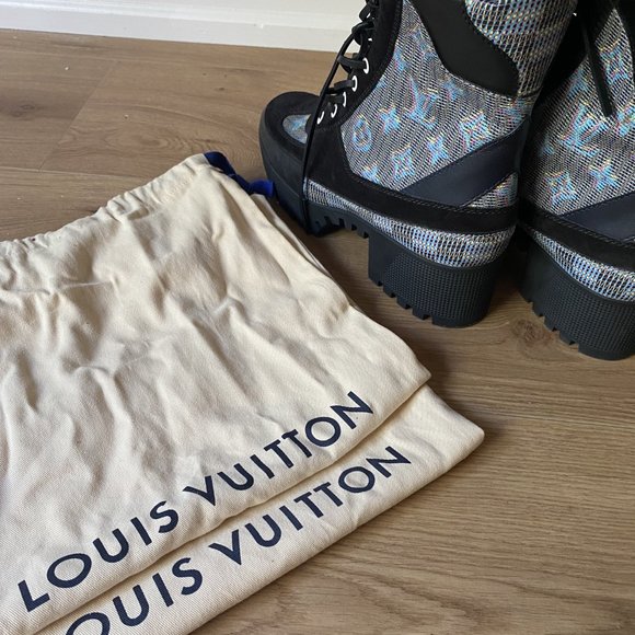 Louis Vuitton Laureate Platform Desert Boot Canvas Blue - Picture 5 of 5